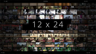 Twelve rows of sequential video stills with the text 12 x 24