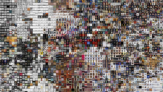 A dense mosaic of digital images