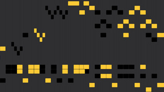 Yellow and black rectangles that represent notes of a piano composition