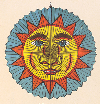 An illustration of a sun with a face